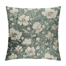 Fodere per cuscini vintage floreali verde salvia, decorazioni rustiche in stile fattoria, compatibili con esterni/divano/letto, bianco