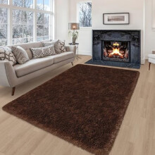 Chocolate Washable Soft Shaggy Area Rug 4x6 Ft