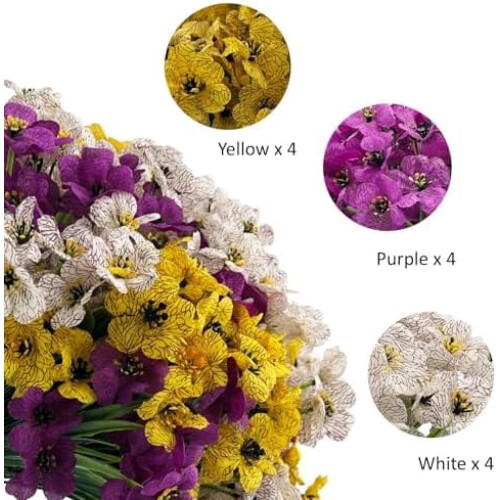 Künstliche Blumen, gemischte Farben, 12er-Pack 2