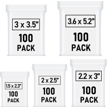 500 Pcs Small Plastic Bags, Small Bag, Mini Baggies, Jewelry Bag Clear Plastic, 5 Assorted Sizes, Resealable Poly Bags for Pill, Storage, Candy,