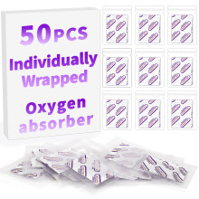 Individually Wrapped - Midukit Oxygen Absorbers for Food Storage 25000CC (50 Pack, 500cc each), Food Grade, Food Grade Packs for Long Term Food