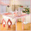 Chemin de table en mousseline rose dégradée, 4 pièces, 1,83 m 6
