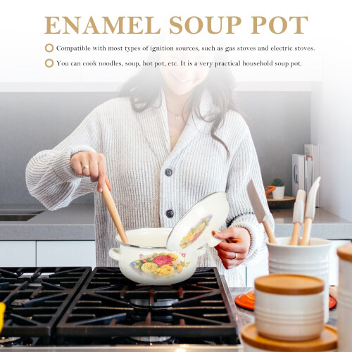 Stockpot Enamel Flat Bottom 1 Piece 2