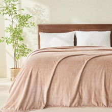 King Flannel Fleece Throw Blanket Taupe