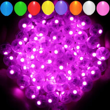 50 Stück rosa LED-Ballonlichter, wasserdichte Mini-Rundlichter für Partys, Hochzeiten, Geburtstage, Feste, Silvester- und Weihnachtsdekoration –