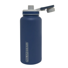 Polar Gear Stainless Steel Water Bottle 1L - Double Wall Vacuum Insulated Water Bottles with Dust Cover Screw Cap, Leakproof Metal Water Bottle, BPA