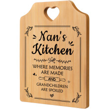 SECOGM Nan Gifts, Birthday Gifts for Nan, Nan Gifts for Birthday from Grandchildren, Handmade Bamboo Chopping Board, Kitchen Presents for Nan on