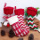 Meias de Natal de tricô, 40 cm (16 polegadas), com estampa de flocos de neve, renas e bonecos de neve, perfeitas para decorar presentes, doces e 4