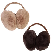2 stuks verstelbare oorbeschermers van imitatiebont - Zachte, warme oorbeschermers voor dames en heren in de winter, camelkleur + donkerbruin
