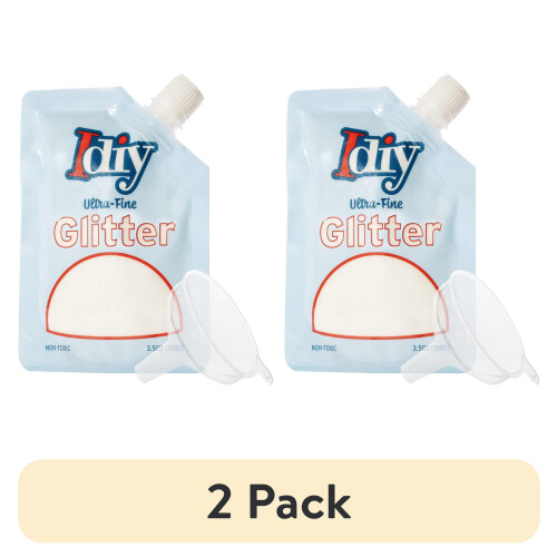 (2 τεμάχια) iDIY Ultra Fine Glitter 100g – Snowfall White, Μη τοξικό, σακούλα & χωνί εύκολης έκχυσης,