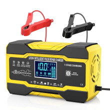 Cargador de baterías inteligente de 10 A, 12 V/24 V con compensación de temperatura para automóviles, camiones, motocicletas, cortadoras de