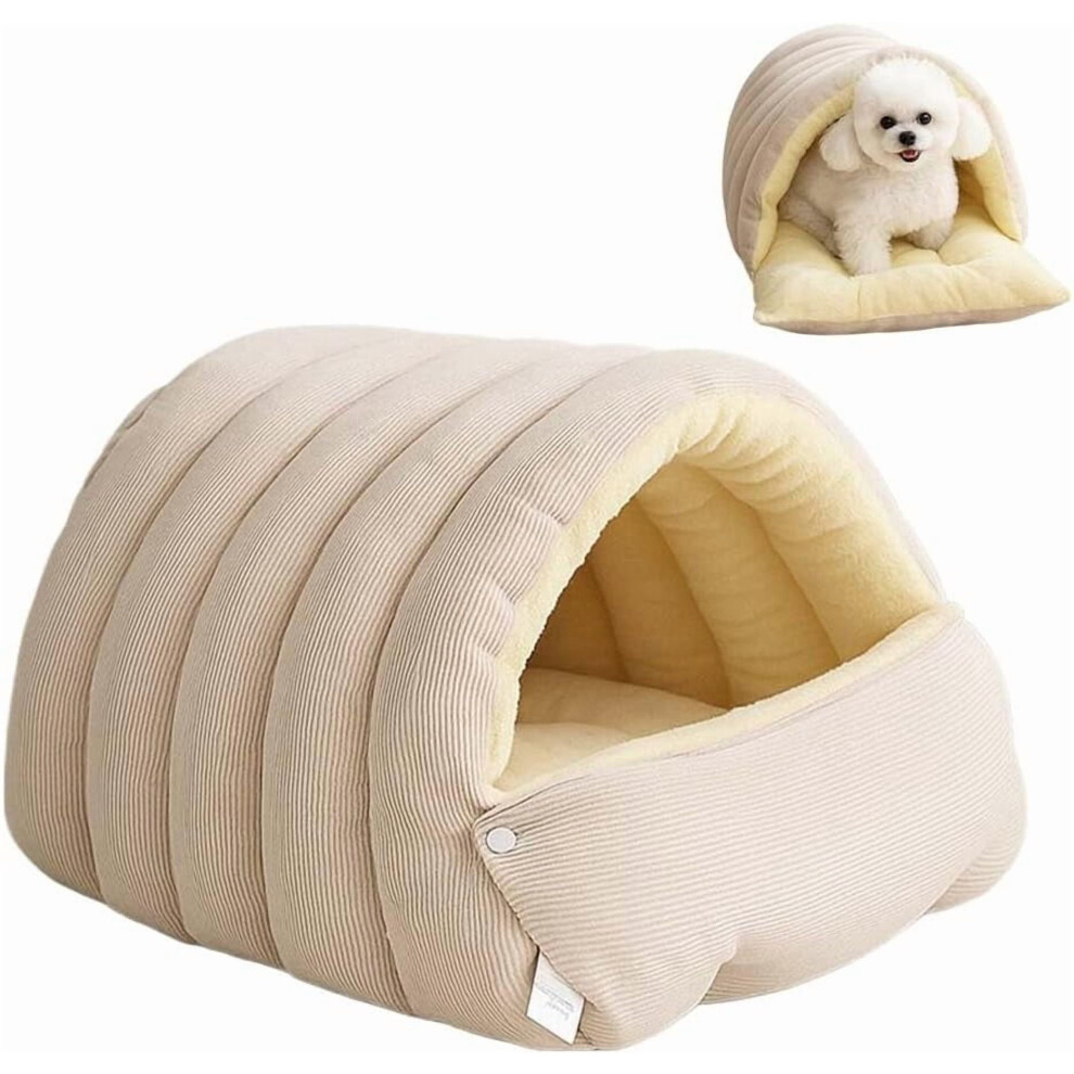 Removable & Washable Winter Cat Bed Â Cave-Style Warm Nest, Foldable Thick Pet Tent For Cats & Small Dogs (, Up To 15 Lbs) White 9405492744042