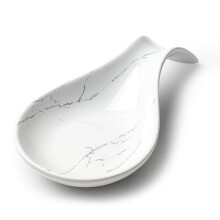 ANTIS'S HOME Ceramic Spoon Rest, Mable White Spoon Holder, Heat Resistant Rest for Kitchen Counter, Teaspoon and Cooking Utensil Rest, Decorative
