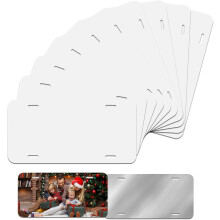 Set van 10 blanco kentekenplaten voor sublimatie, 1 mm dik aluminium, compatibel met sublimatieprinters – wit