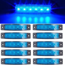10 Stück 3,8" 6-LED Seitenmarkierungsleuchten in Gelb für LKWs, Wohnmobile und Anhänger – Kompatibel mit Standardmontage