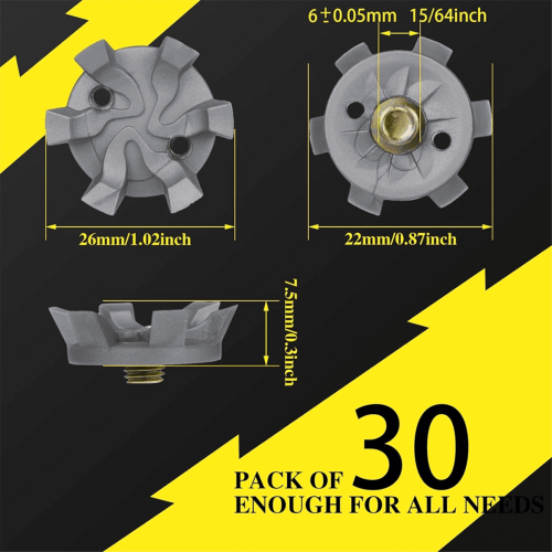 Golf Spikes Set Includes 30 Pcs Cleats Replacement Spanner Metal Thread Screw 6 mm Dia Spike Too 1