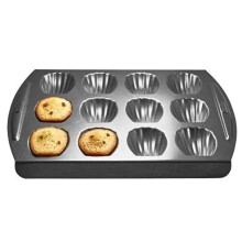 lakeland Non-Stick 12 Hole Madeleine Tin 31.5cm x 30cm ? Sure Grip Handles Oven Safe Up to 240?C