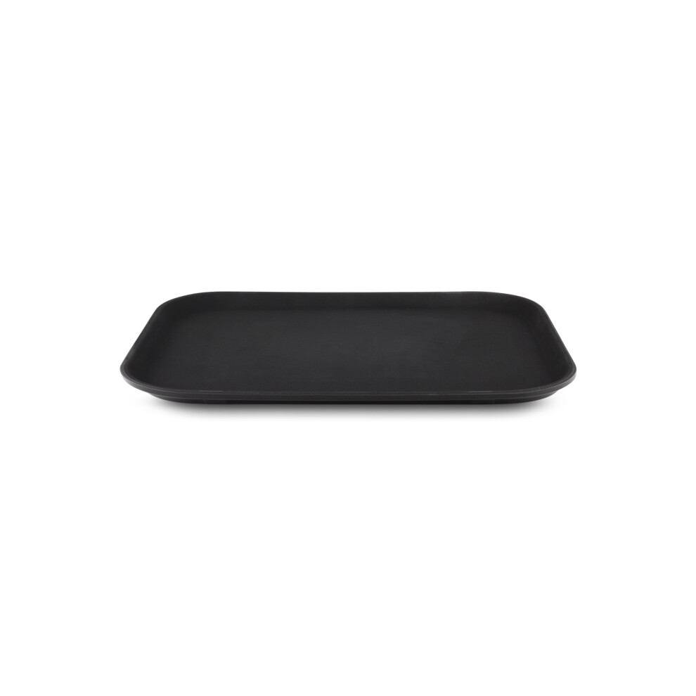 Grunwerg Pn-1216 Plastic Rubberized Anti-Skid, Non-Slip Food Tray, Retangular, 16 X 12/40 X 30Cm, 16X12/40X30cm, Pack Of 1 Black