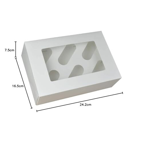 25 x White Cupcake Boxes - 6 Holes 2
