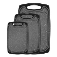 SHURFFY Chopping Board Set of 3, Small to Large, Chopping Boards for Kitchens with Non-Slip Feet and Deep Drip Juice Groove, Easy Grip Handle, BPA