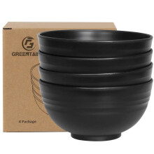 Greentainer Unbreakable Large Cereal Bowls - 24 OZ Plastic Lightweight Bowl Sets 4 - Dishwasher & Microwave Safe - for Cereal, Salad,Soup, Noodle, 4
