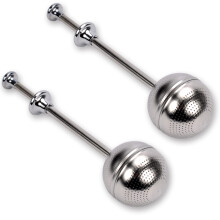 Memotoo Long Handle Tea Ball Stainless Steel, 2Pcs Premium Tea Infuser Filter for Loose Leaf Tea, Reusable Fine Mesh Tea Interval Diffuser Strainer