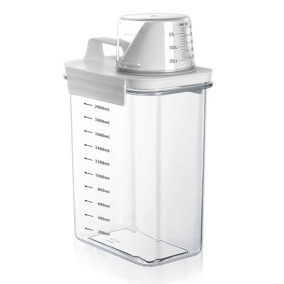 Airtight Detergent Dispenser With Measuring Cup, Detergent Washing Powder Storage Box, Laundry Powder Box, Storage Container For Detergent, Jjwuyue