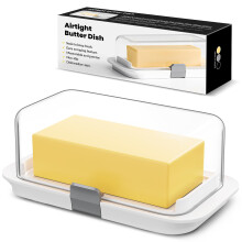 Pisol Large Butter Dish for 250g and 500g Butter, Airtight Butter Keeper with Lid Fit a Full Pound Block of Butter, Locking Butter Container for