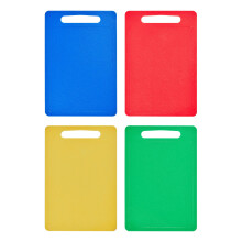 Chef Aid Multi Colour Chopping Board Set, Multipurpose Anti-Slip Surface, Easy to Clean and Dishwasher Safe with Handle, Pack of 4 Cutting Boards Each