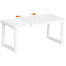 Lifewit Cupboard Shelf Organiser, Expandable Countertop Kitchen Shelves, Plastic Shelf Riser for Pantry Kitchen Storage and Spice Rack, Set of 1,