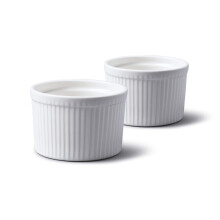 WM Bartleet & Sons 1750 TSET37 Set of 2 Traditional Porcelain Deep Ramekins 10cm Diameter? White