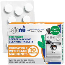 Caffenu Sage & Breville Coffee Machine Cleaning Tablets 10 Pack x 1.4g | Espresso Machine Cleaning Tablets Clean Internal Parts, Portafilter,