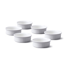 WM Bartleet & Sons 1750 TSET43 Set of 6 Traditional Porcelain Mini Ramekins 6.5cm Diameter with ? White