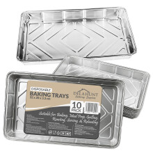 Delahunt Catering Supplies 10 Pack - Disposable Aluminium Foil Baking Trays, Tray Bakes, Containers for Baking, Roasting, Freezing, Storage, Cooking,