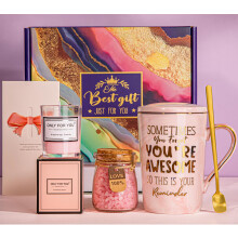 Birthday Gifts for Women Pamper - Inspirational Thank You Gifts for Her, Relaxation Spa Gift Hamper for Ladies, Self Care Bath Set with Scented