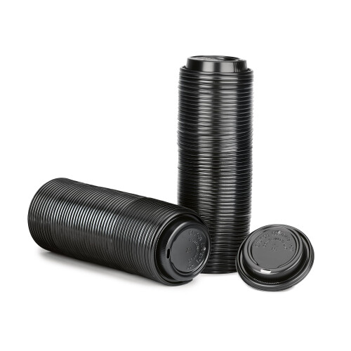 Signature Packaging - Ripple Coffee Cup Lids - 8oz (236ml) - 100 Pack - Black 1