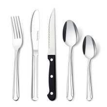 Cutlery Set, Hunnycook 40-Piece Cutlery with Steak Knives, Cutlery Set for 8 People, Stainless Steel Cutlery Sets with Spoons, Steak Knives, Knife and