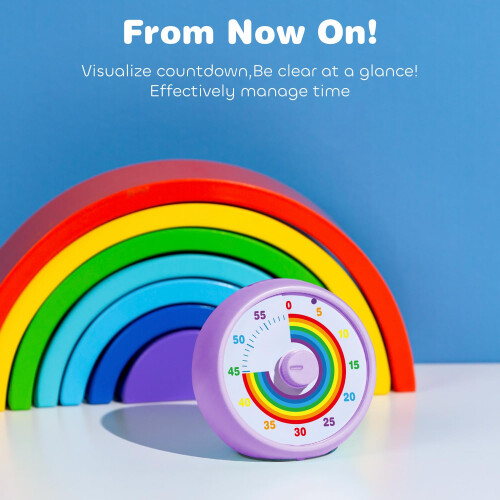Visual Timer for Kids, 60-Minute Countdown for Classroom Office Kitchen, Desk Timer Kids Time Management Tools with Silent Operation, Pomodoro Time 1