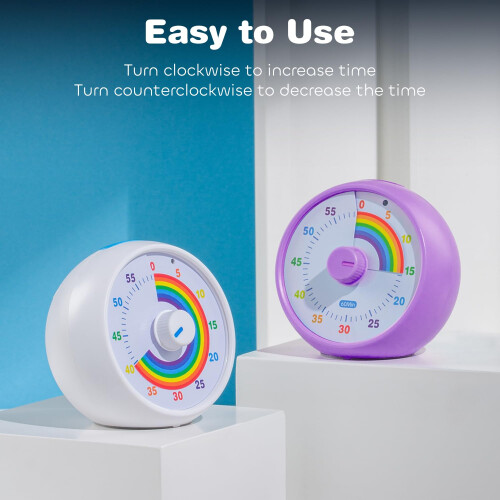Visual Timer for Kids, 60-Minute Countdown for Classroom Office Kitchen, Desk Timer Kids Time Management Tools with Silent Operation, Pomodoro Time 2