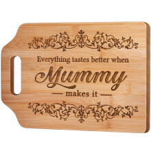 Giftasy Mummy Gifts, Mummy Birthday Gifts - Unique Handmade Engraved Bamboo Cutting Board, Kitchen Presents for Mother's Day Christmas