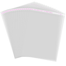 Cellophane Bags Pack of 100, 5 x 7 Inch Small Clear Cellophane Sweet Cookie Bags, Food Safe, Seal Clear Self-Adhesive OPP Display Sealable Bags for