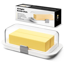 Pisol Large Butter Dish with Lid for Countertop and Fridge Refrigerator Door Shelf, 250g Airtight Butter Keeper for European/Kerrygold Butter/French