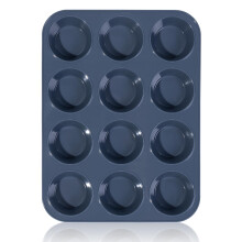 Super Kitchen Large Muffin Tray 12 Cup Silicone Muffin Pan, Non-Stick Muffin Cupcake Tin, Baking Mould for Muffins or Cupcakes, Bakeware 33 x 25 x 3
