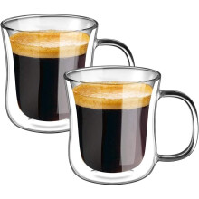 ecooe Double Walled Espresso Coffee Glass Cups Glasses Tea Dessert Borosilicate Glasses 120ml Set of 2