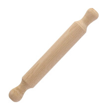 Wooden Rolling Pin for Baking (40 X 4 CM) with Profiled Palm Supporting Edges - Wood Dough for Fondant, Pie Crust, Cookie, Pastry, Dough -