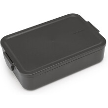 Brabantia - Make & Take Lunch Box - Large Volume (2L) - BPA-Free - Lid with Clips - Suitable for Freezer - Dishwasher & Microwave Safe - Dark Grey -