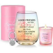 Yalucky Friendship Gifts for Women Wine Glasses Drinking Personalised Birthday Gifts for Friend Women Special Friends Gift Leaving Gift for Her