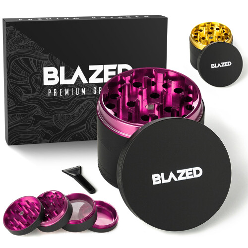 Blazed Large Aluminium Herb Grinder (Pink)