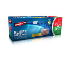 Caterserve Slider Zipper Bags ? Non-BPA Resealable Food Bags ? Stand and Fill Expandable Bottom ? Freezer and Microwave Safe ? Ideal for Leftovers,