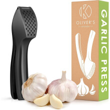 Oliver's Kitchen ? Premium Garlic Press - Super Easy to Use & Clean Garlic Crusher & Mincer - Crush Garlic & Ginger Effortlessly (No Need to Peel) -